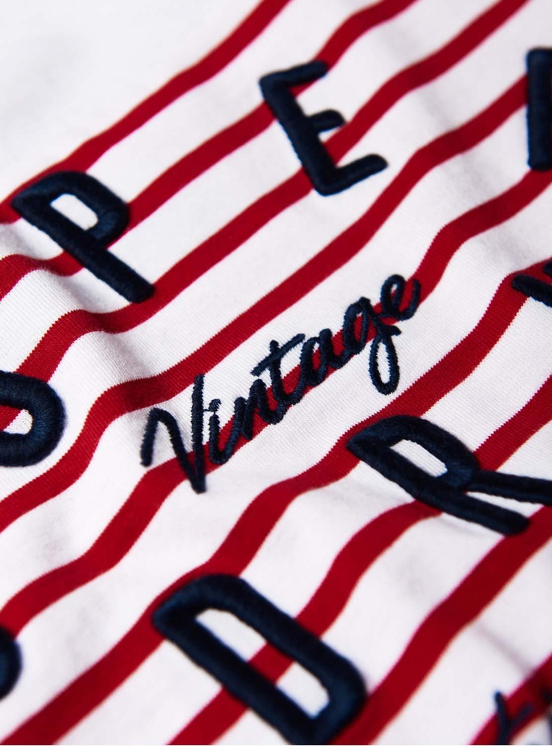 Womens Superdry Stripe Top With Flock Logo
