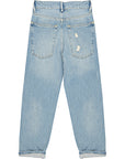 RAEY Womens Organic Ripped Dad Jean in Blue