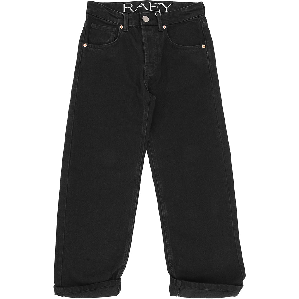 RAEY Womens Organic Dad Jean in Black