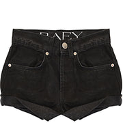RAEY Womens Organic Rivet Shorts in Black