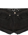 RAEY Womens Organic Rivet Shorts in Black