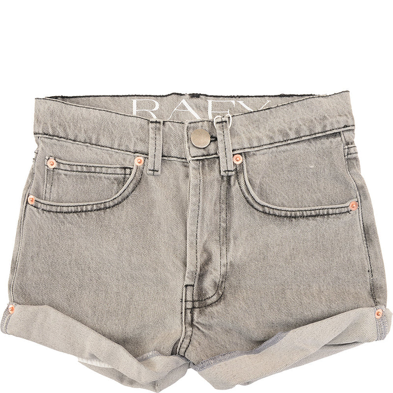 RAEY Womens Organic Rivet Shorts in Grey