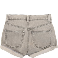 RAEY Womens Organic Rivet Shorts in Grey