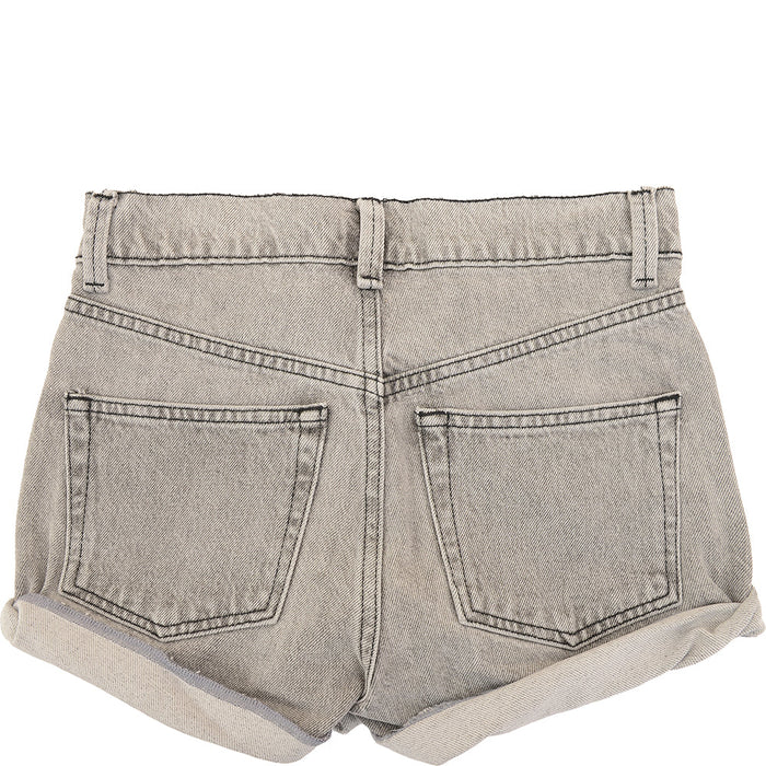 RAEY Womens Organic Rivet Shorts in Grey