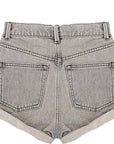 RAEY Womens Rivet Denim Shorts in Grey