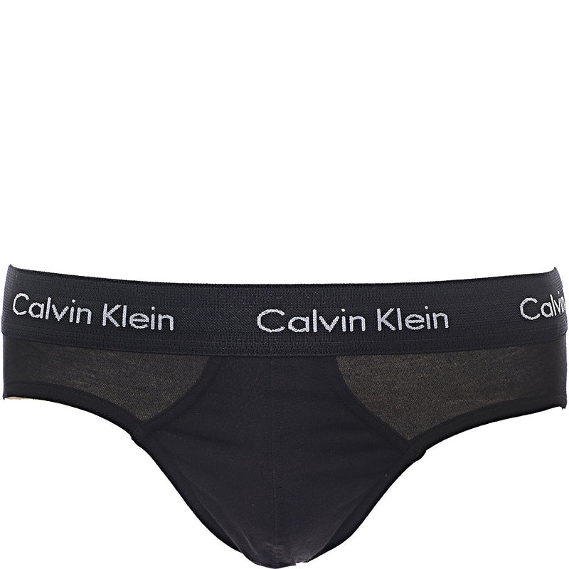 Calvin Klein Mens Black Cotton Stretch Logo Waistband 5-Pack Briefs