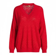Missoni Womens Red V-Neck Sweater