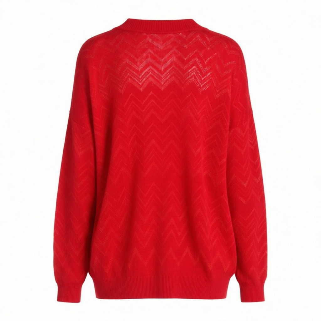 Missoni Womens Red V-Neck Sweater