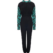 Prada Womens Sable W Jacq Knit L/S And Collar Long Jumpsuit in Multicoloured