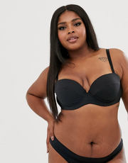 Ivory Rose Lingerie Womens Curve Strapless Multiway Bra In Black