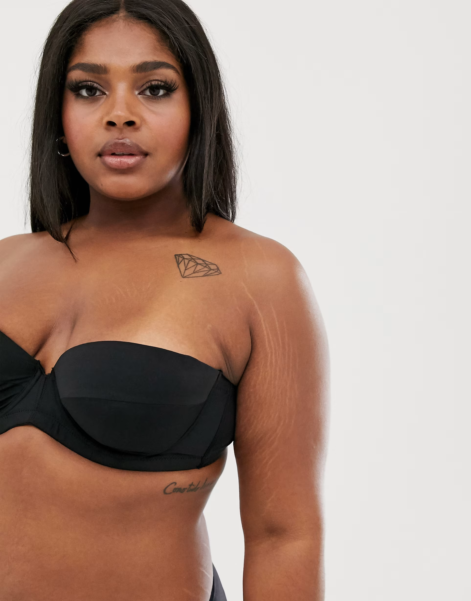 Ivory Rose Lingerie Womens Curve Strapless Multiway Bra In Black