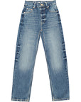 RAEY Womens At: Organic Blend Crop Straight Leg Jean in Blue