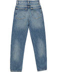 RAEY Womens At: Organic Blend Crop Straight Leg Jean in Blue