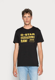 G-Star Mens Originals Logo Cotton T-Shirt In Black