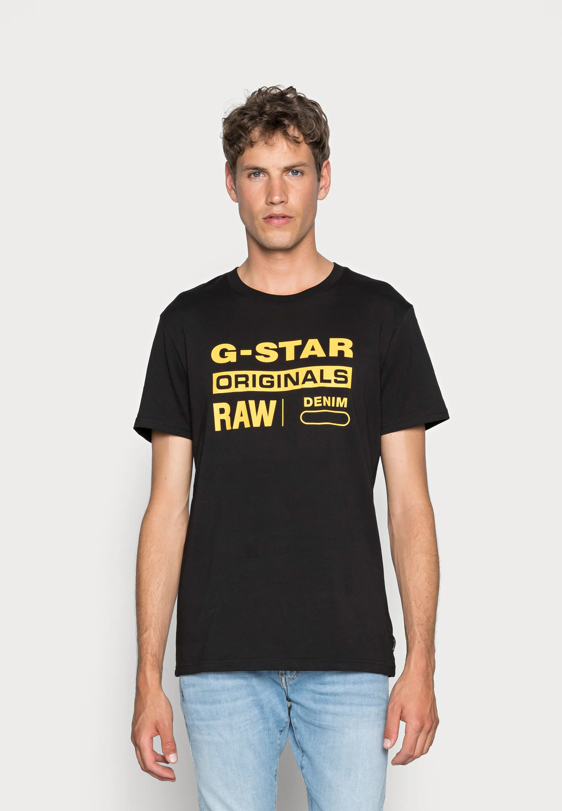 G-Star Mens Originals Logo Cotton T-Shirt In Black