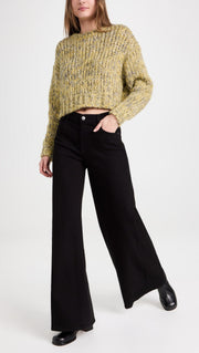 Womens Frame Denim Wide Leg Jeans In Black