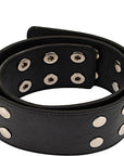 RAEY Womens Flat Stud Leather Belt in Black