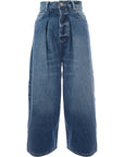 RAEY Womens Organic Blend  Extra Fold Crop Jean in Blue