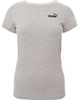 Puma Women's Grey Essentials Small Logo T-Shirt