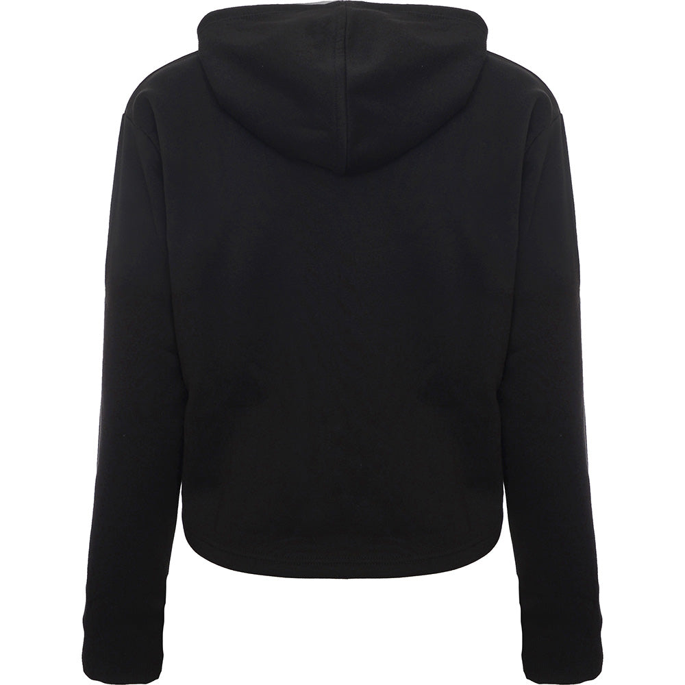 Puma Women's Essentials Black Logo Cropped Hoodie in Black