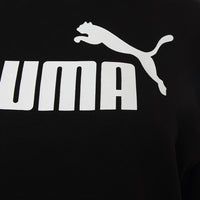 Puma Women's Essentials Black Logo Cropped Hoodie in Black