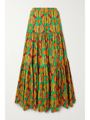 Womens La Double J Long Skirts In Green Multi