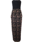 RAEY Womens Jaguar Embroidered Bandeau Column Dress in Brown