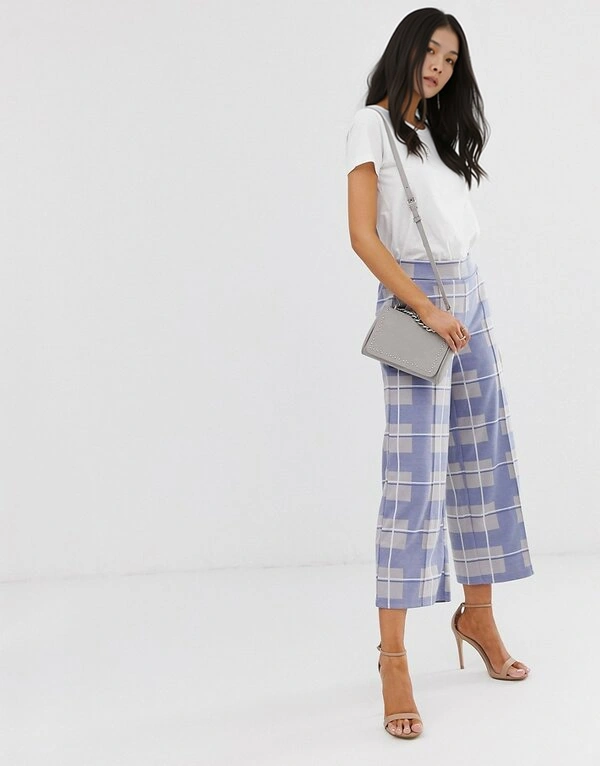 Ichi Womens Check Culotte In Multi