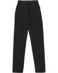 RAEY Womens Organic Rise High Waist Straight Leg Jean in Black