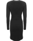 RAEY Womens Recycled Yarn Long Sleeve Bodycon Mini Dress in Black