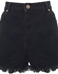 RAEY Womens Denim Short Shorts in Black