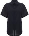 RAEY Mens Extra Short Sleeve Shirt in Navy