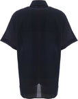 RAEY Mens Extra Short Sleeve Shirt in Navy