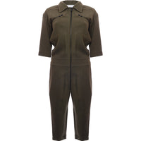 RAEY Womens Army Tapered Leg Jumpsuit in Green