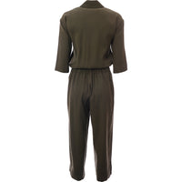 RAEY Womens Army Tapered Leg Jumpsuit in Green