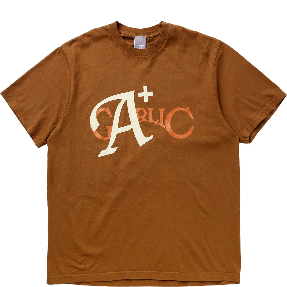 A+ Mens Garlic Short Sleeve T-Shirt Brown