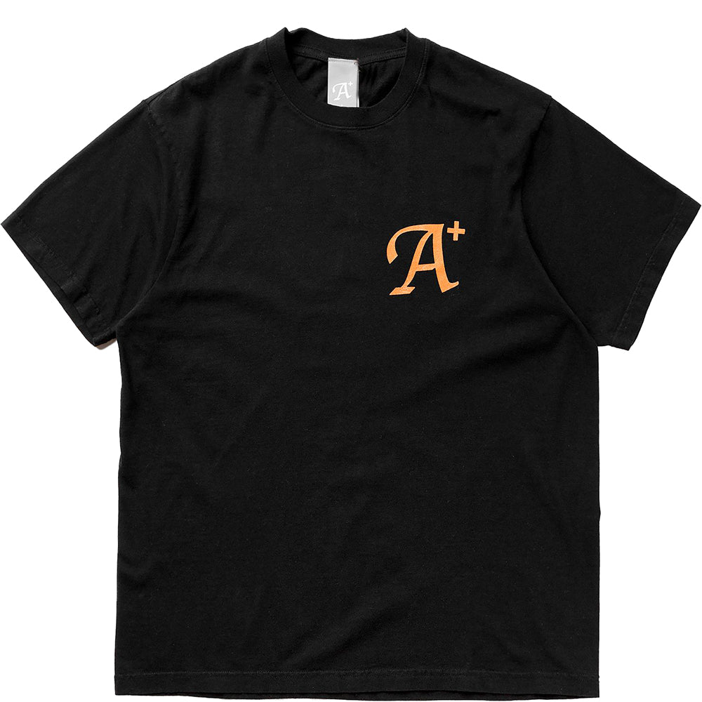 A+ Mens Small Logo Short Sleeve T-Shirt Black