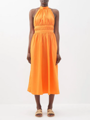 Womens Le Sirenuse Positano Midi Sun Dresses In Orange