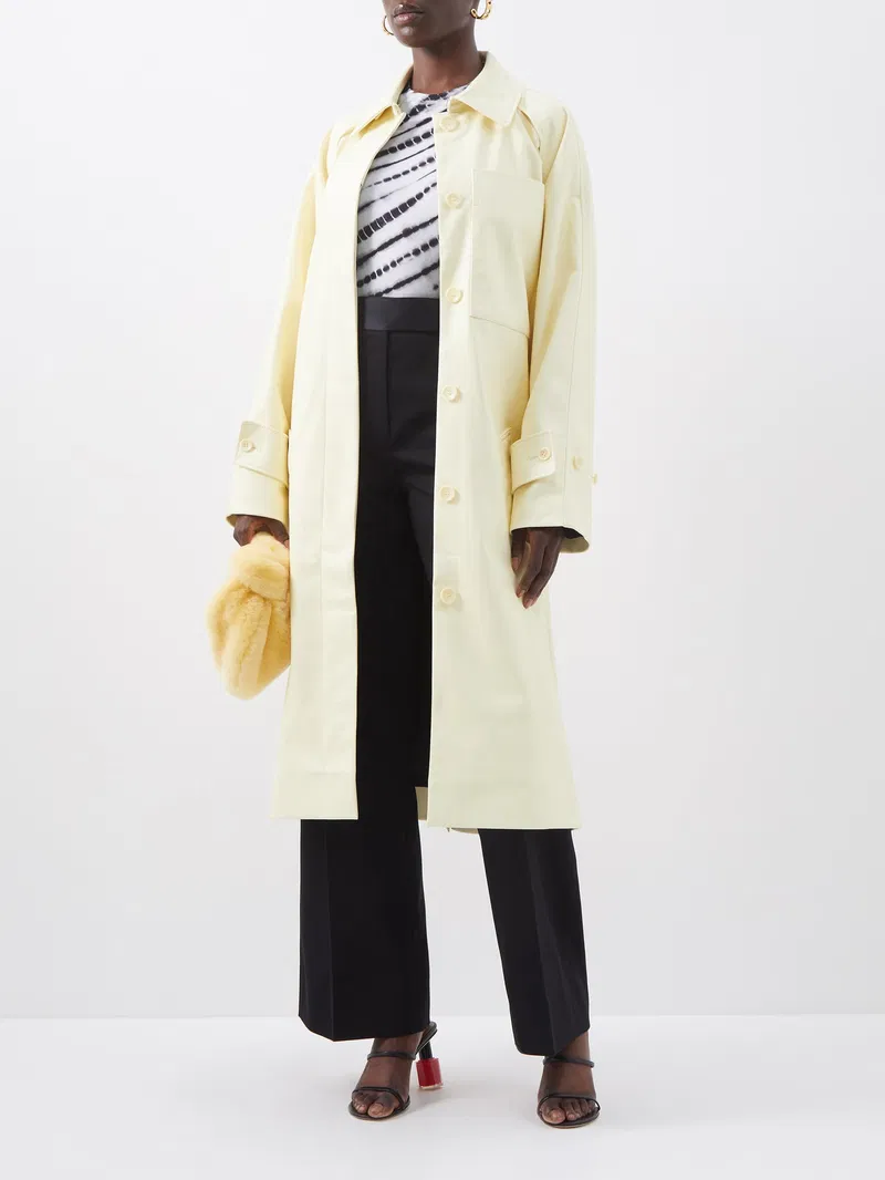 Womens Pswl Trench Coats In Pale Yellow