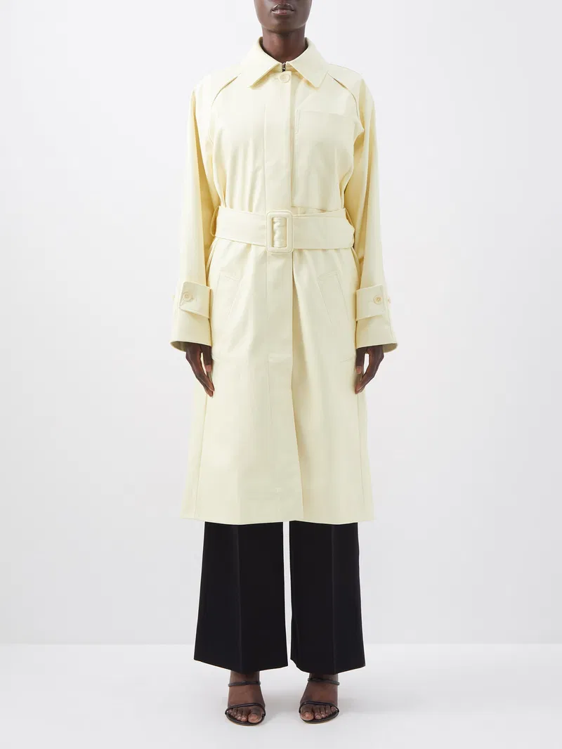 Womens Pswl Trench Coats In Pale Yellow