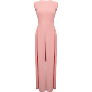 Emilia Wickstead Womens Kyla Double Crepe Backless Tie Back Jumpsuit in Pink