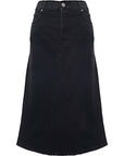 RAEY Womens Organic Raw Hem Fishtail Denim Skirt in Black