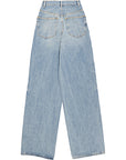 RAEY Womens 90S High Waisted Wide Leg Jean in Blue