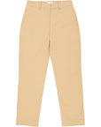 RAEY Womens Slim Leg Organic Cotton Crop Chino in Beige