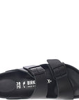 Birkenstock Womens Arizona Leather 2 Strap Buckle Sandal in Black