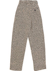 RAEY Womens Unstructured Wool Tweed Tapered Leg Trousers in Multicoloured