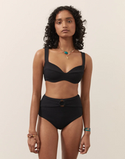 Womens Boteh Bikini Tops In Black