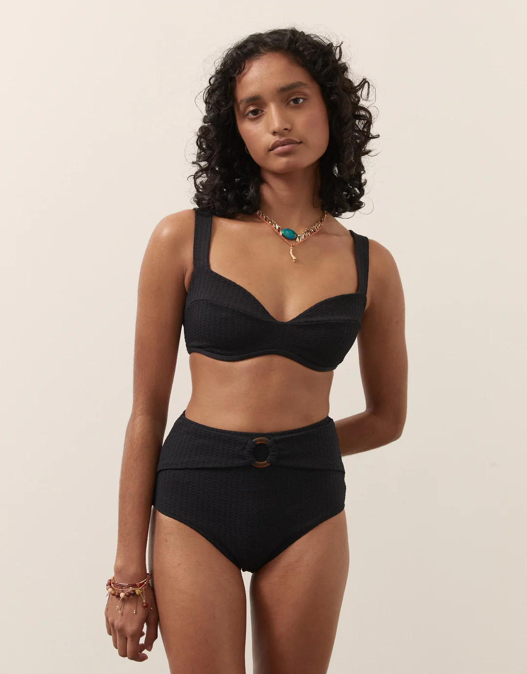 Womens Boteh Bikini Bottoms In Black