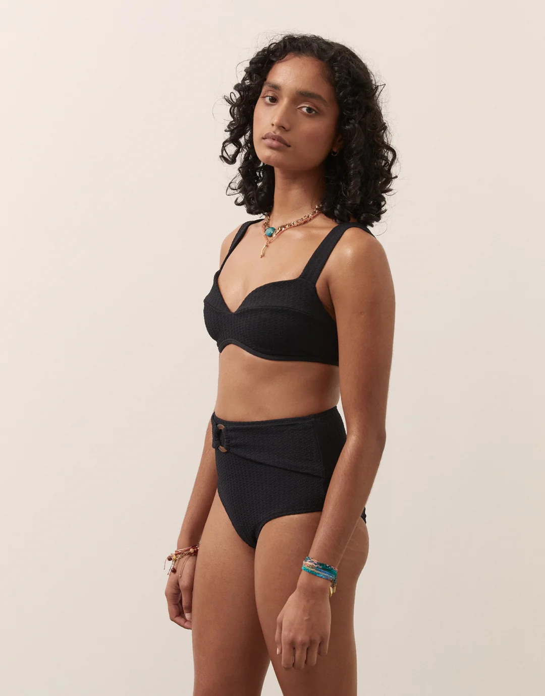 Womens Boteh Bikini Bottoms In Black