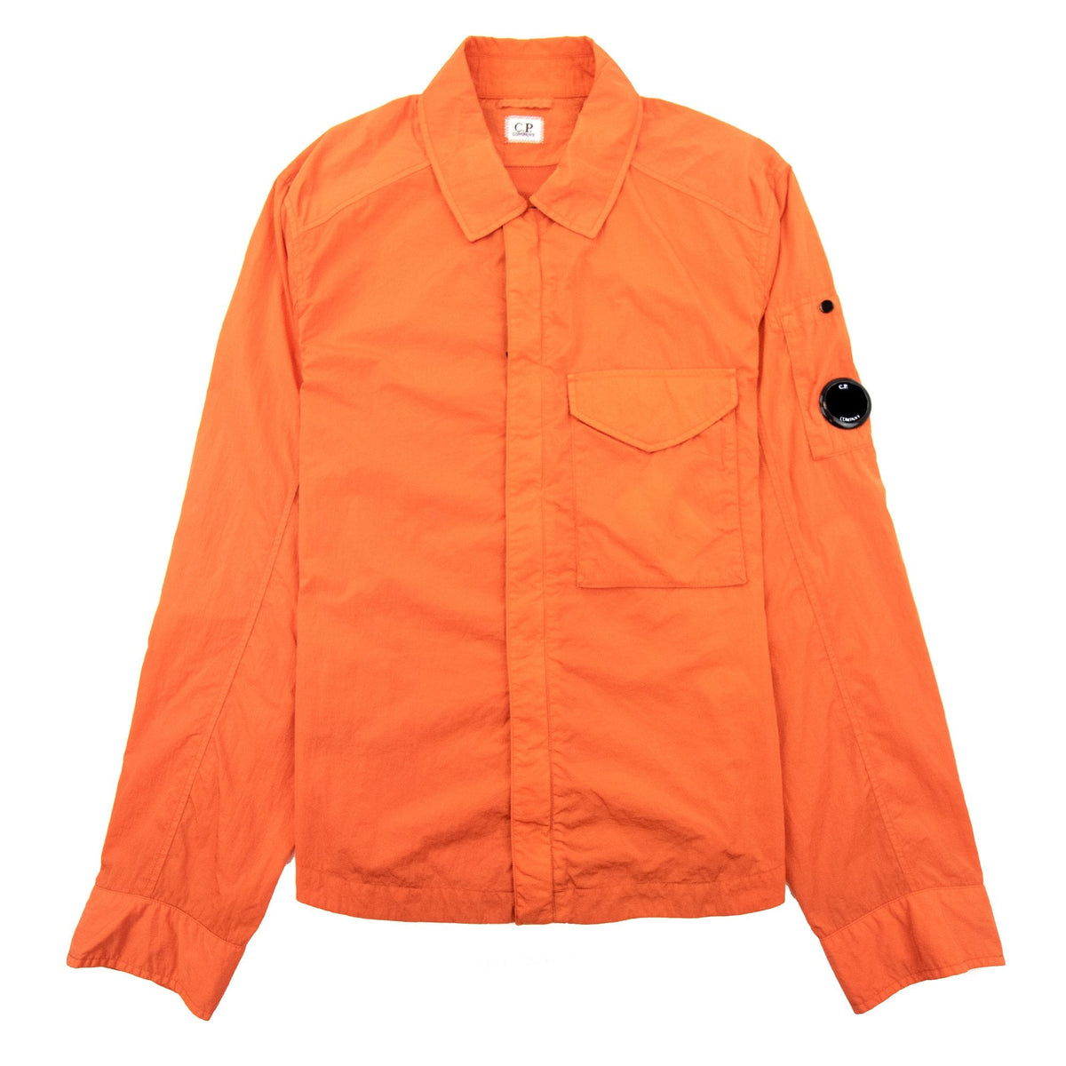 Mens C.P. Company Flat Nylon Jacket In Pumpkin